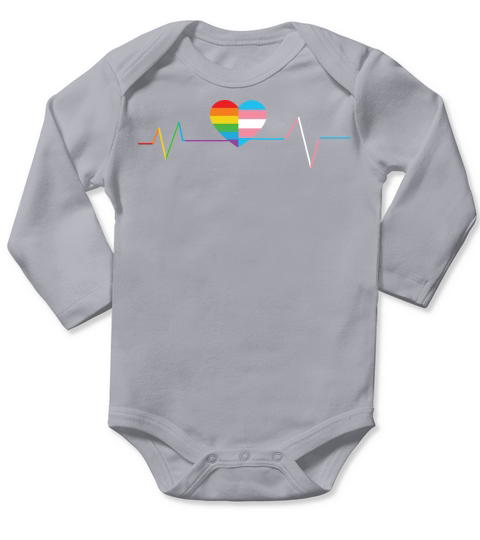 LGBT Pride Heartbeat Love Long Sleeve Baby One-Piece