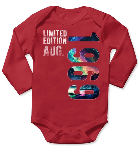 Limited Edition 1969 August Birthday Polar Lights Long Sleeve Baby One-Piece