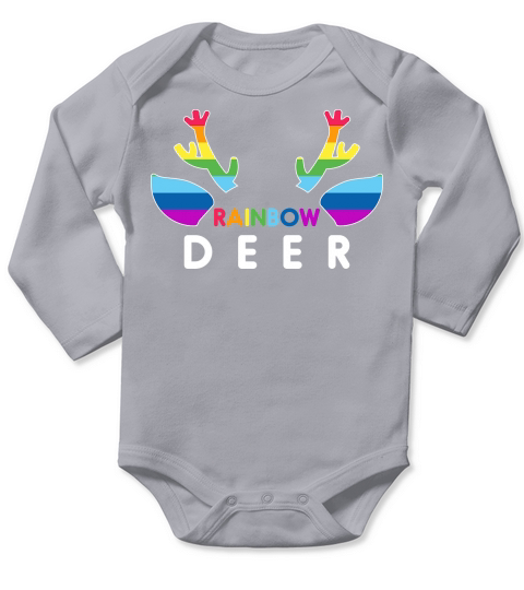 Rainbow Deer Pride Long Sleeve Baby One-Piece