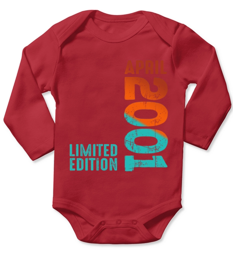 Since April 2001 Year 2001 Retro Vintage 2001 Long Sleeve Baby One-Piece