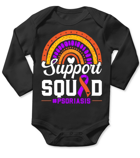 Support Squad Skin Disease Psoriasis Awareness Long Sleeve Baby One-Piece