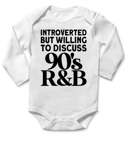 Vintage introverted but willing to discuss 90s rnb Long Sleeve Baby One-Piece
