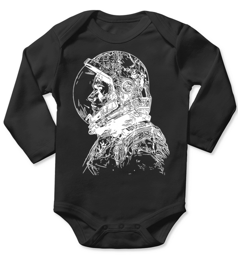 Vintager Cosmonaut With Closed Helmet Long Sleeve Baby One-Piece
