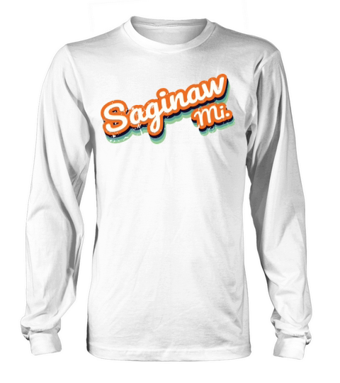 Retro Vintage Saginaw Mi Distressed Long sleeved Unisex