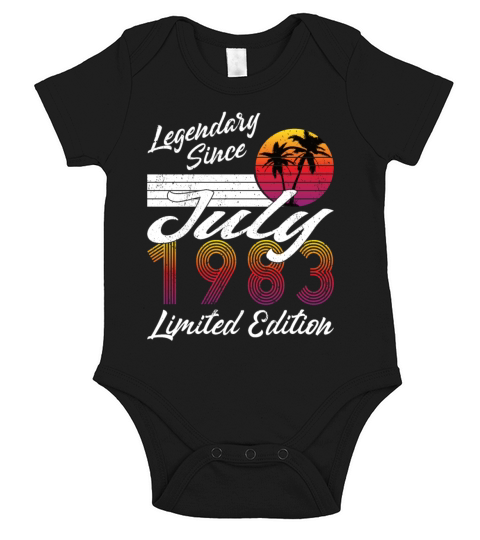 40th birthday july 1983 legendary since 1983 Short Sleeve Baby One-Piece