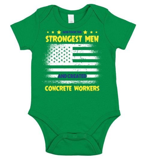 Concrete Finisher Quote American Flag Construction Short Sleeve Baby One-Piece
