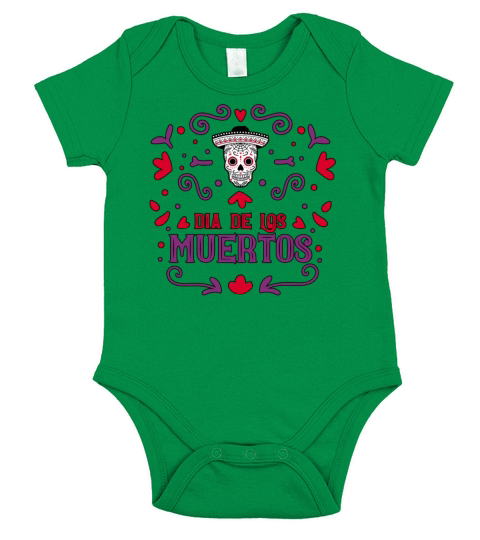 Dia De Los Muertos Day Of Dead Mexican Short Sleeve Baby One-Piece