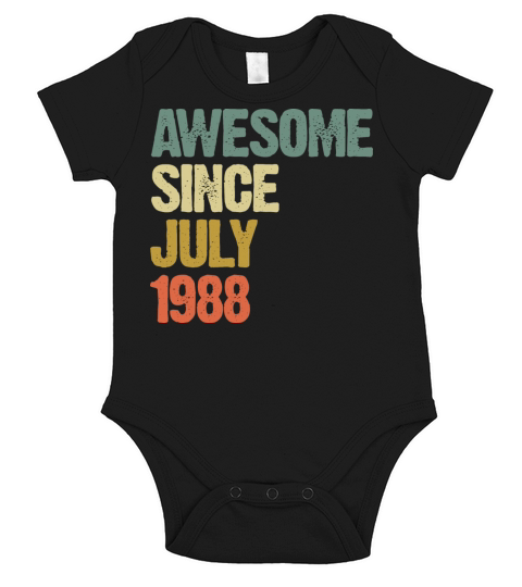 Distressed Vintage Awesome Since July 1988 Short Sleeve Baby One-Piece