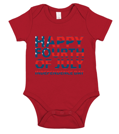 Happy Fourth Of July Independence Day Short Sleeve Baby One-Piece