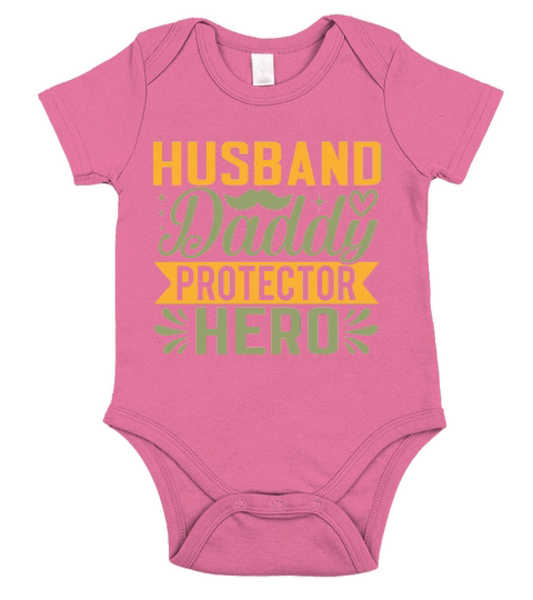 Husband Daddy Protector Hero Short Sleeve Baby One-Piece
