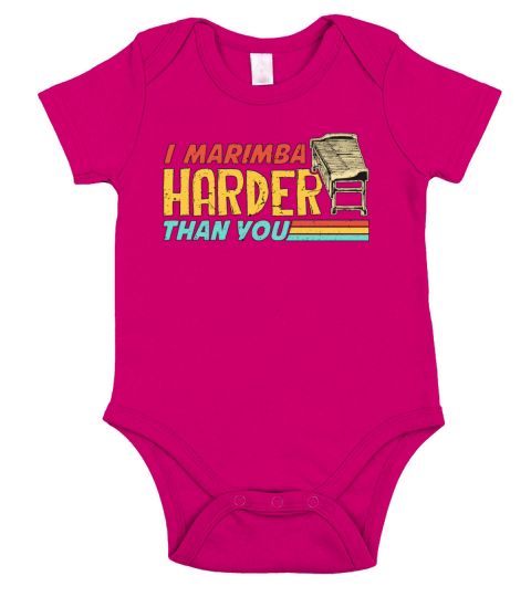 I Marimba Harder Than Retro Mallets Marimba Player Short Sleeve Baby One-Piece