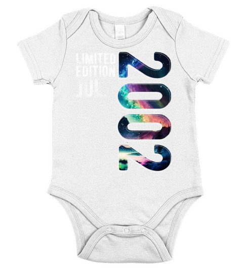 Limited Edition 2002 July Birthday Polar Lights Short Sleeve Baby One-Piece