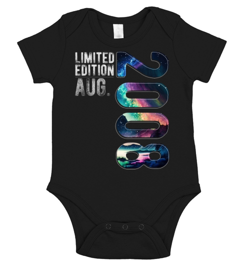 Limited Edition 2008 August Birthday Polar Lights Short Sleeve Baby One-Piece