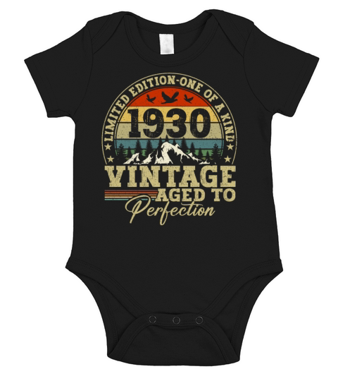 Vintage Limited Edition Made In 1930 Birthday Gift Short Sleeve Baby One-Piece