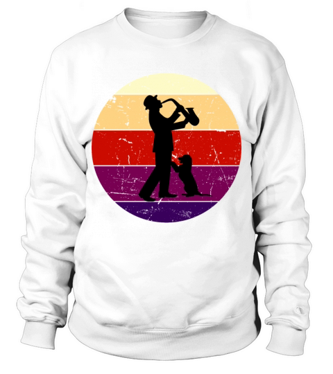 Vintage Jazz Dog And Man Saxophone Sweatshirt Unisex