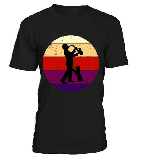 Vintage Jazz Dog And Man Saxophone T-Shirt Unisex