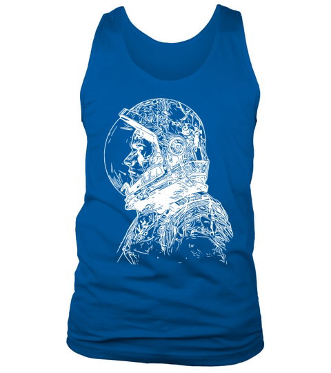 Vintager Cosmonaut With Closed Helmet Tank Top Unisex