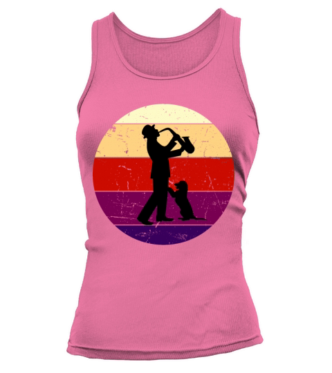 Vintage Jazz Dog And Man Saxophone Tank top Woman