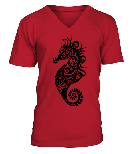 Little Cute Vintage Seahorse V-Neck T-shirt