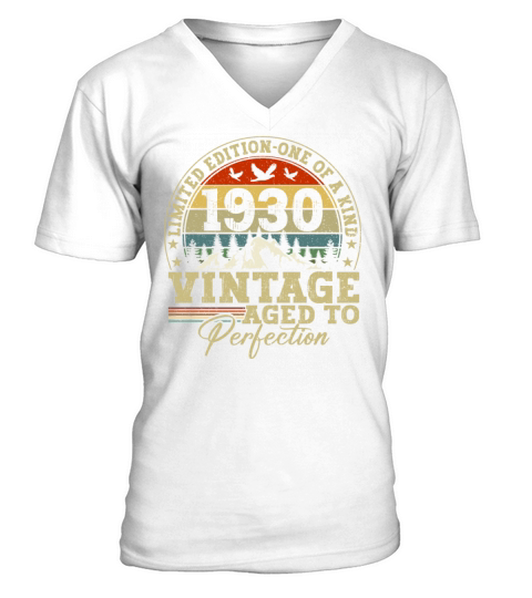 Vintage Limited Edition Made In 1930 Birthday Gift V-Neck T-shirt