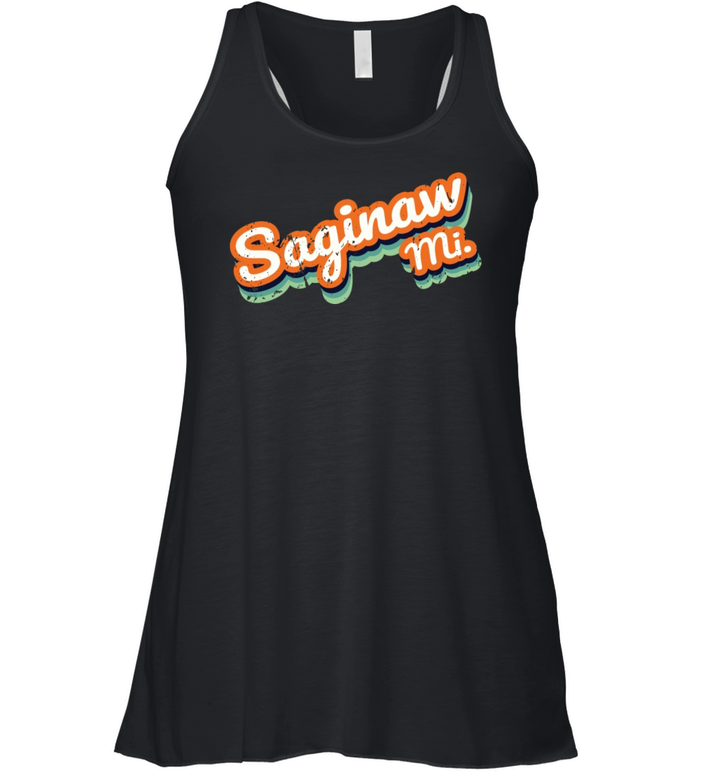 Retro Vintage Saginaw Mi Distressed Women's Flowy Tank Top