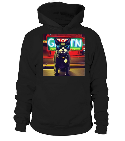 cat daddy black cat vintage eighties style Hoodie Unisex