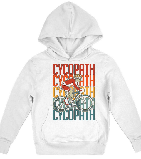 Bicycle Cycopath Retro Mountain Bike Biker Cyclist Kids Hoodie