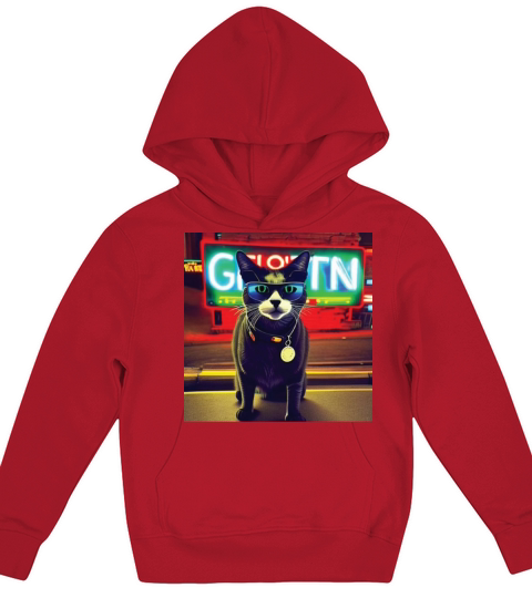 cat daddy black cat vintage eighties style Kids Hoodie