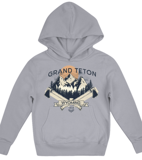 Grand Teton Vintage Hiking Kids Hoodie