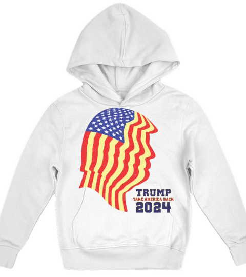 Vintage Trump Take America Back American Flag Kids Hoodie