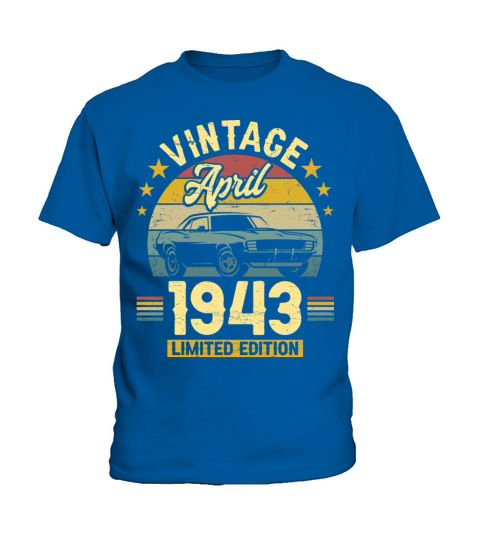April 1943 80 Years Old Vintage 80th Birthday Kids T-Shirt