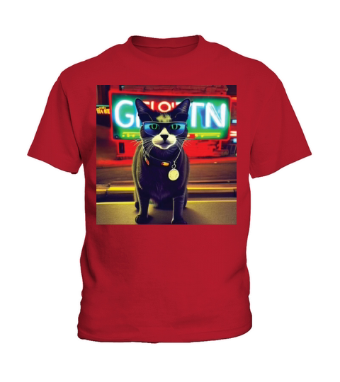 cat daddy black cat vintage eighties style Kids T-Shirt