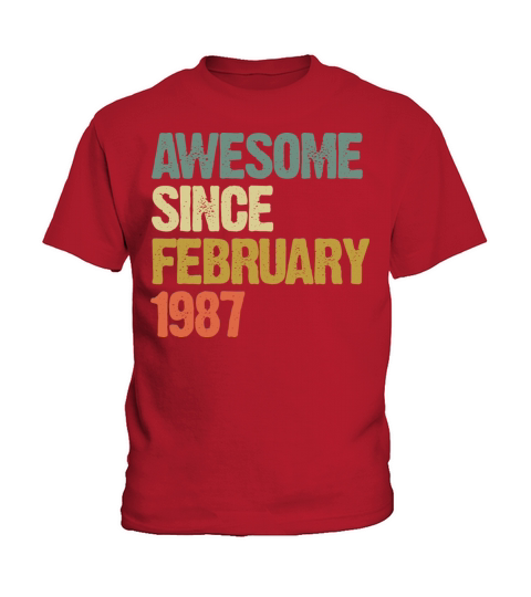 Groovy Retro Awesome Since February 1987 Kids T-Shirt