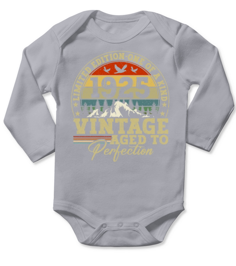 1925 Birthday vintage vintage sloth gift Long Sleeve Baby One-Piece