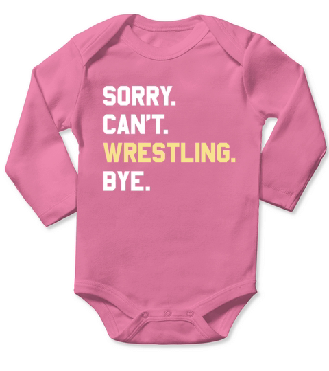 Funny Wrestling Gift for Men Women Boys or Girls Long Sleeve Baby One-Piece