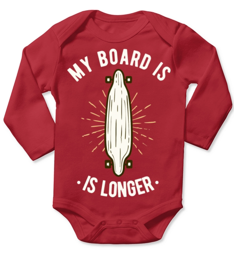 Longboard Vintage Retro Skater Funny Saying Long Sleeve Baby One-Piece