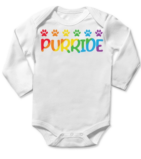Purride Rainbow LGBT Pride Long Sleeve Baby One-Piece