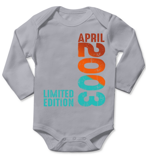 Since April 2003 Year 2003 Retro Vintage 2003 Long Sleeve Baby One-Piece