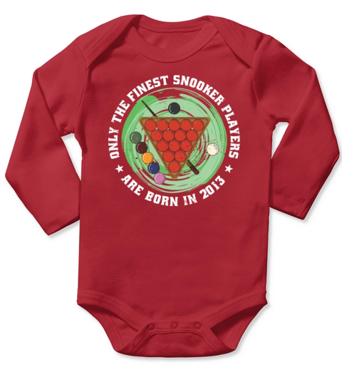 Snooker born in 2013 Vintage Birthday Snooker-game Long Sleeve Baby One-Piece