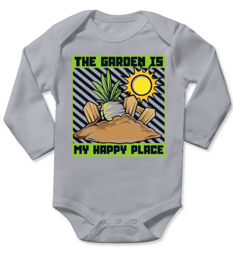 The Garden Is My Happy Place Gardener Long Sleeve Baby One-Piece