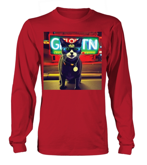 cat daddy black cat vintage eighties style Long sleeved Unisex