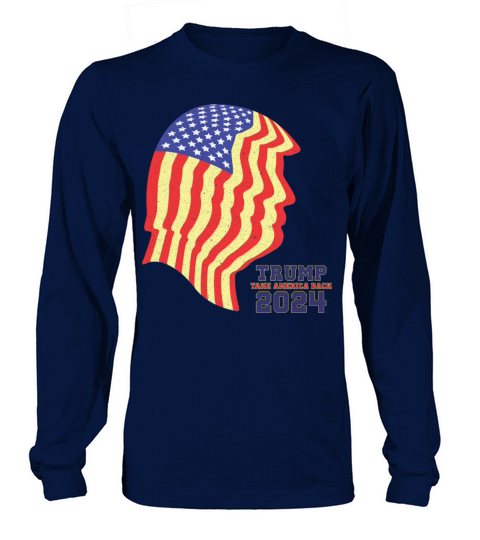 Vintage Trump Take America Back American Flag Long sleeved Unisex