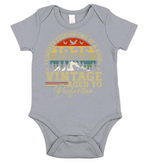 1925 Birthday vintage vintage sloth gift Short Sleeve Baby One-Piece