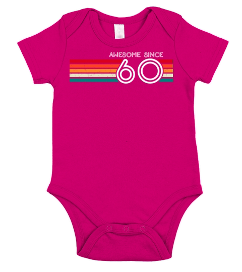 Awesome Since 1960 63rd Birthday Gifts 63 Years Short Sleeve Baby One-Piece