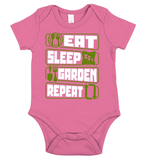 Eat Sleep Garden Repeat Horticulture Ideas Short Sleeve Baby One-Piece
