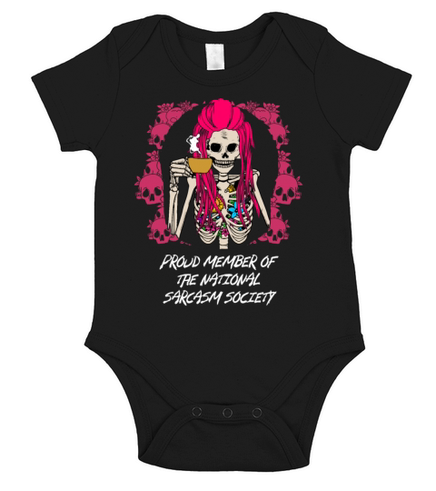 Proud Member of the National Sarcasm Society Funny Short Sleeve Baby One-Piece