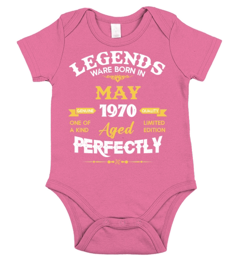 Vintage Aged To Perfection May 1970 Short Sleeve Baby One-Piece