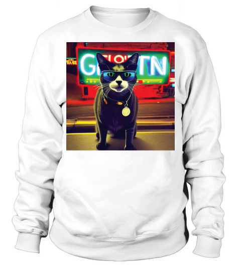 cat daddy black cat vintage eighties style Sweatshirt Unisex