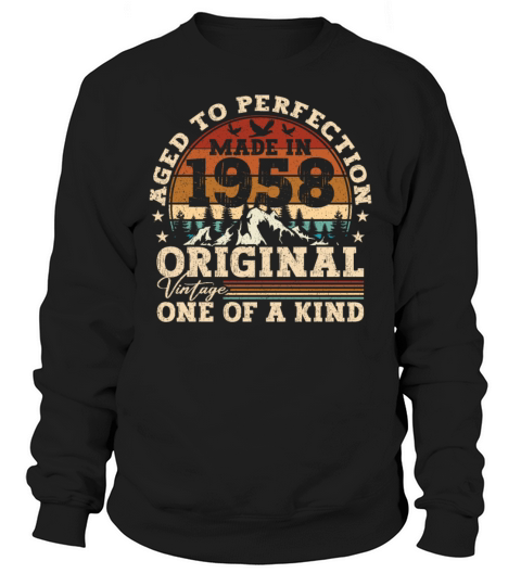 Original 1958 Vintage Vintage Birthday Retro Sweatshirt Unisex