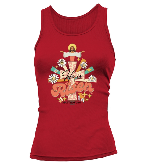 Jesus bible quote retro vintage look he is risen Tank top Woman